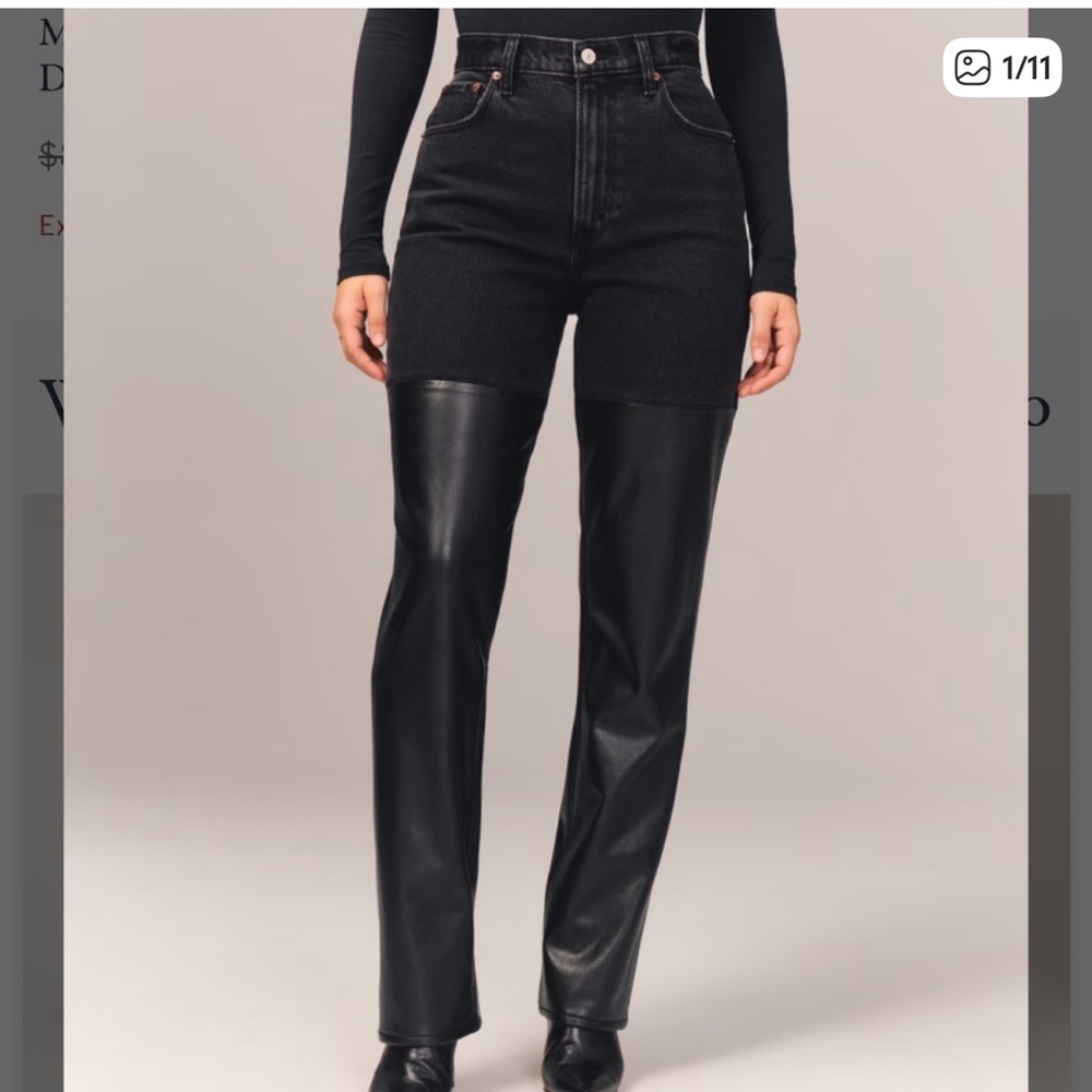 Abercrombie & Fitch Black High-Rise Straight Pants